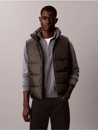 Calvin Klein Mens Reversible Down Puffer Vest - Grey - 2XL