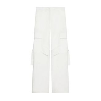 Courr&egrave;ges Wide Trousers, female, White, Size: XS Utility Chaps Cotton Trousers
