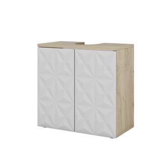 Vicco Mueble Bajo Lavabo Edge, Blanco, 60 X 57 Cm Con 2 Puertas