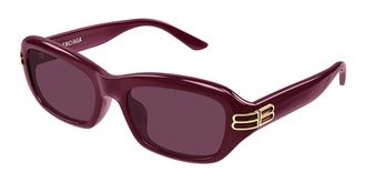 Balenciaga BB0471SK Asian Fit 004 Womens Sunglasses Burgundy Size 55