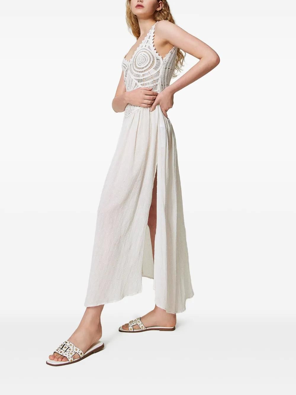 Twin-Set Abito lungo con lavorazione alluncinetto Bianco da 247