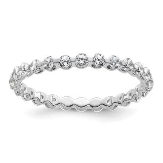 Diamond2Deal 14k White Gold Lab Grown Diamond Eternity Wedding Band Ring 0.87Ct Clarity- VS Color- D-E