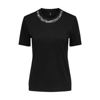 Only T-Shirts, female, Black, Size: M Round Neck Short Sleeve T-Shirt