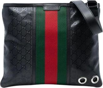 Gucci Pre-owned Cross Body Bags, female, Black, Size: ONE SIZE Pre-owned Leather Cross Body Bag