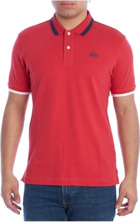 La Martina Moderne en elegante polo met korte mouwen - Heren - Polos - Rood - S - Katoen - Tops