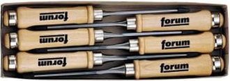 Forum Juego De 6 Cinceles De Acero De Herramientas Con Mango De Madera, Contenido : 6 10 12 16 20 26 Mm