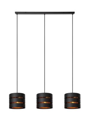 Lucide L&aacute;mpara colgante de metal 3xe27, negro