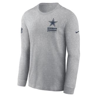 Nike Dallas Cowboys Sideline Team Issue Nike Mens Dri-FIT NFL Long-Sleeve T-Shirt in Grey | 02EW06G7RD-2ZH