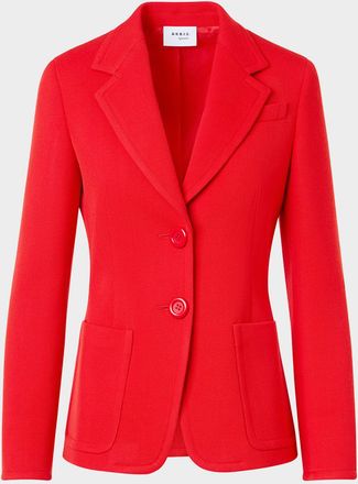 Akris Wool Gabardine Single-Breasted Blazer