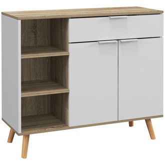 HOMCOM Aparador de sal&oacute;n 95x35x85 cm blanco