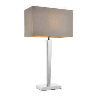 Endon Lighting Moreto - Lampada Da Tavolo A 1 Luce Cromata Con Paralume Effetto Seta Grigio, B22