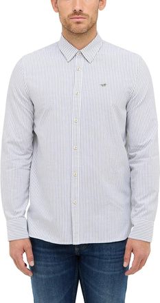 Mustang Langarmhemd MUSTANG Herren Style Edinburg, Herren, Gr. XXL, US-Gr&ouml;ssen, gr&uuml;n 12800, Twill, 100% Baumwolle, gestreift, slim fit, Hemden Langarmhemd