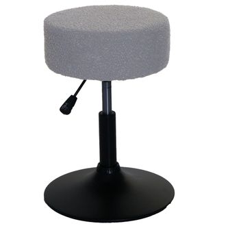 Hhg Hhg - Nunca Usado] Taburete 832, Taburete De Maquillaje, Giratorio Regulable En Altura &Oslash; 37cm Tejido Boucl&eacute; (450g/m&sup2;) Mvg, Gris