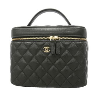Chanel Black Grained Calfskin Vanity Bag (Pre-Owned)