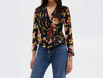 Rixo Everlyn Top In Countryside Devor&eacute; Black