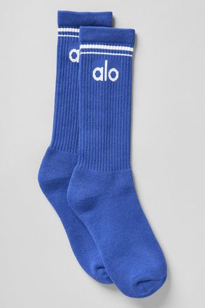Alo | Throwback Socks in Marathon Blue/White, Size: Small