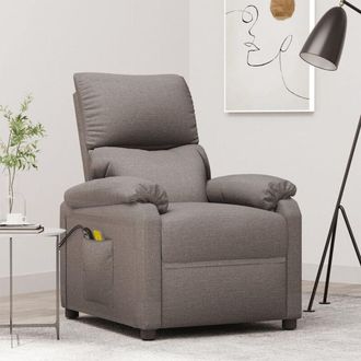 vidaXL Sill&oacute;n De Masaje El&eacute;ctrico Tela Gris Taup&eacute; Vidaxl