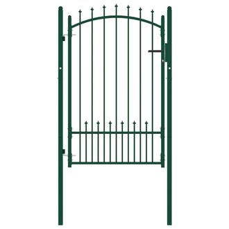 Berkfield Home Fence Gate with Spikes Steel 100x150 cm Green
