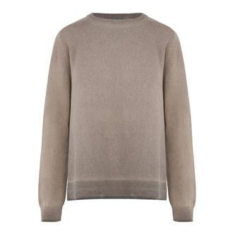 Bomboogie Merino Wol Trui met Ronde Hals - Dames - Truien - Beige - Maat: L Wol