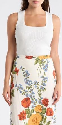 T Tahari Square Neck Tank in White Star at Nordstrom Rack, Size X-Large