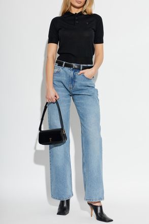 Ami Wool Polo, Womens, Black