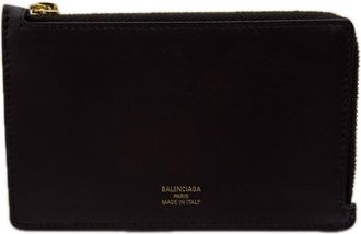Balenciaga Brown Yellow Leather Coin Purse/Coin Case (Pre-Owned)