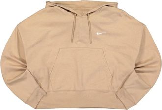Nike NSW Oversized Jersey Hoodie - Dames - Sportshirts - Beige - XS - Katoen - Fitness