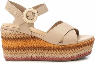 Xti Espadrille Wedge Sandaal - Dames - Schoenen - Beige - Maat: 37 EU