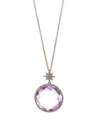Lisa Nik 18kt rose gold Star Bail Amethyst necklace - women - Amethyst/18kt Rose Gold/Diamond - One Size - Pink