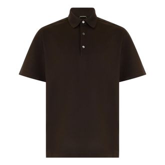 Ermenegildo Zegna Polo Shirts, male, Brown, Size: 2XL Cotton Piqu&eacute; Polo Shirt