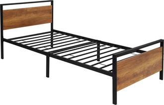 ML Design Cama met&aacute;lica negra individual 90x200 cm