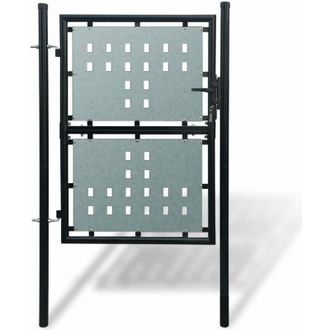 vidaXL Puerta De Valla De Jard&iacute;n Negra 100x250 Cm Vidaxl