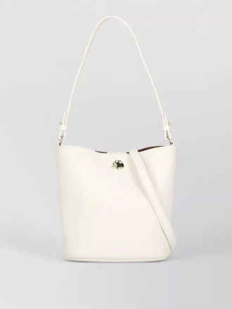 Coccinelle leather bucket shoulder bag adjustable strap
