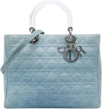 Dior Pre-owned Lady Satchel - Dames - Vintage Handtas - Blauw - ONE Size - Vintage