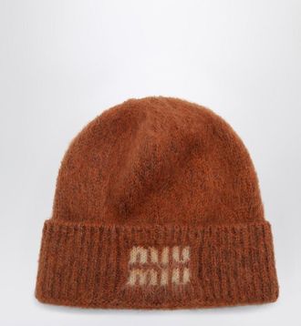 Miu Miu Rust-colored mohair-blend beanie