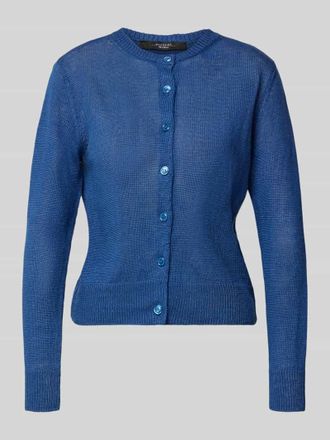 Max Mara Regular Fit Strickjacke aus reinem Leinen Modell BADIA in Royal, Gr&ouml;&szlig;e XXL