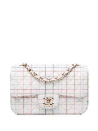 Chanel 2019 kleine Rechthoekige Classic crossbodytas met print - Wit
