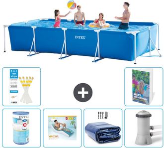 Intex Piscina Con Estructura Rectangular - 450x220x84 Cm - 7-piezas S173