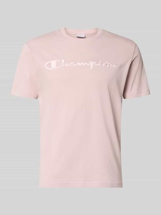 Champion T-Shirt mit Label-Stitching mit Rundhalsausschnitt in Black, Gr&ouml;&szlig;e XXL