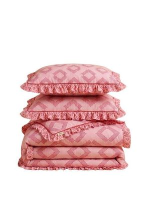 TBCo Cotton Diamond Bedding Set in Pink Diamond at Nordstrom, Size Queen