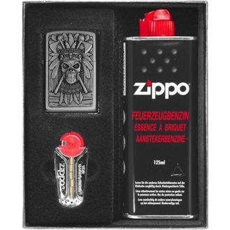 OEM Juego De Regalo De Encendedor Zippo Indian Skull N.&deg; 1