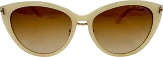 Tom Ford Cat-Eye Tinted Sunglasses in Ecru Acetate