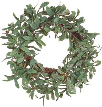 Beliani Beliani - Corona Decorativa De Artificial Para Puerta &Oslash; 65 Cm Hecha A Mano Verde Danrun