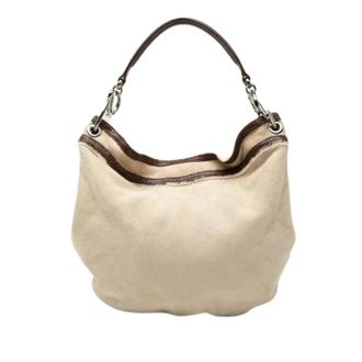 Loewe Pre-owned Shoulder Bags, female, Beige, Size: ONE SIZE Pre-owned Shearling Leather Fur Shoulder Bag