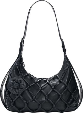 Desigual Flower Net Faux Leather Shoulder Bag in Black at Nordstrom