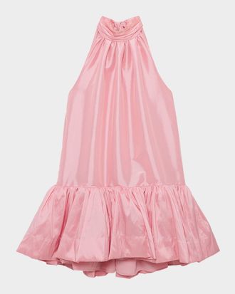 SIMKHAI Hope Taffeta Bow Tie Mini Dress