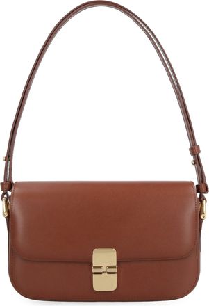 A.P.C. Womens Baguette Bag Grace Hazelnut Cow Hide Shoulder
