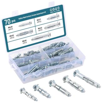OEM Kit Surtido De 70 Tornillos, Anclajes Para Paredes Huecas, Perfectos Para Fijar Paneles De Yeso, Placas De Yeso Y Revestimientos A Paredes O Techos. T