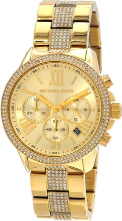 Michael Kors Brynn Chronograph Quartz Crystal Gold Dial Ladies Watch MK7504
