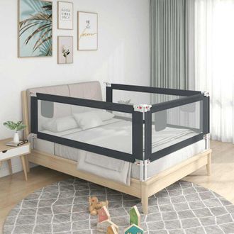 vidaXL Vidaxl - Sponda Letto Sicurezza Bambini Grigio Scuro 200x25 cm Tessuto